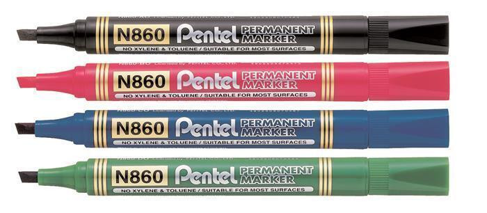 Permanentní popisovač "N860", modrá, 1,5 mm, zkosený hrot, PENTEL N860-CE