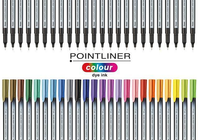 Liner "Pointliner", 24 různých barev, 0,4 mm, sada, PENTEL S40-24