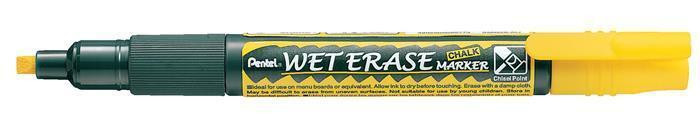 Křídový popisovač "SMW26", žlutá, 2 mm, zkosený hrot, PENTEL SMW26-GO