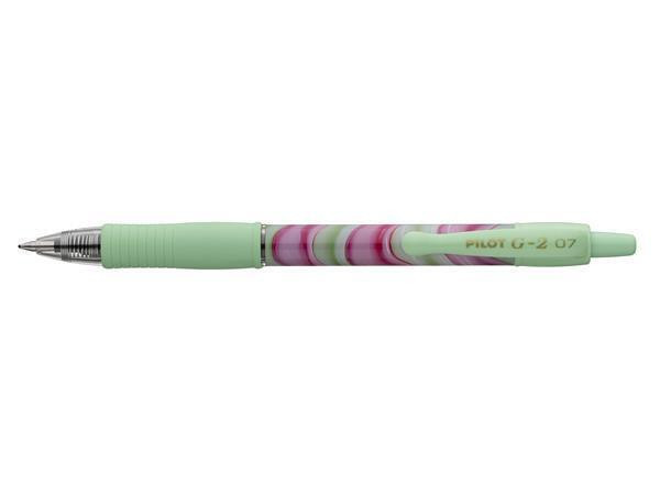 Gelové pero "G-2 Flow", modrá, 0,32 mm, stiskací mechanismus, zelené tělo, PILOT BL-G27-FLG-B