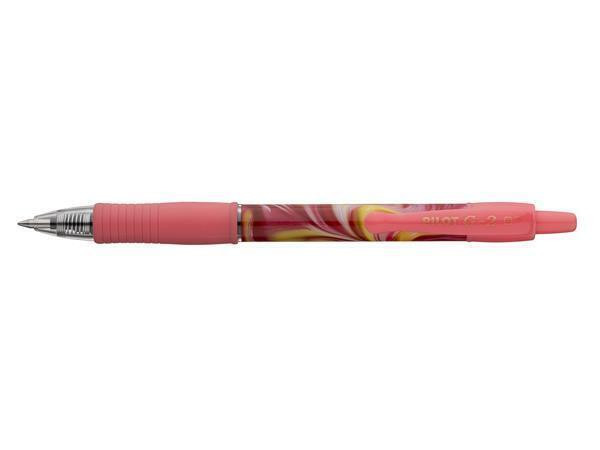 Gelové pero "G-2 Flow", modrá, 0,32 mm, stiskací mechanismus, růžové tělo, PILOT BL-G27-FLP-L