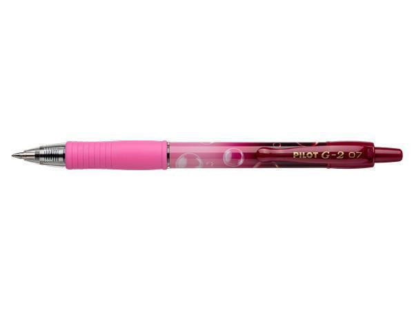 Gelové pero "G-2 Pink Bubble", růžová, 0,32 mm, stiskací mechanismus, PILOT BLG27TRB-PG-L