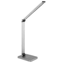 Platinet PDL888S stolní LED lampa 10W stmívatelná, dotykové ovládání, bezdrátové nabíjení, USB port, stříbrná