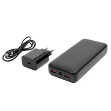 Platinet PMPB20SETB SET 3v1 Powerbanka 20000 mAh + Nabíječka 20W Power Delivery, kabel USB-C 1m, černá