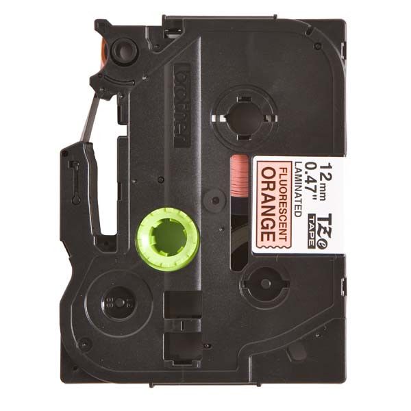 Brother originální páska do tiskárny štítků, Brother, TZE-B31, černý tisk/signální oranžový podklad, laminovaná, 5m, 12mm