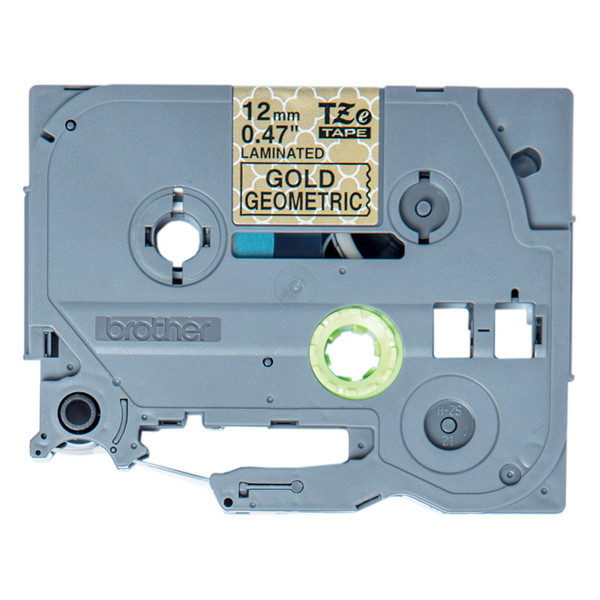 Brother originální páska do tiskárny štítků, Brother, TZE-MPGG31, černý tisk/zlatý podklad, 4m, 12mm, geometrický vzorek