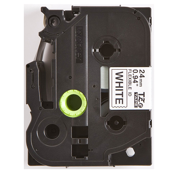 Brother originální páska do tiskárny štítků, Brother, TZE-FX251, černý tisk/bílý podklad, laminovaná, 8m, 24mm, flexibilní