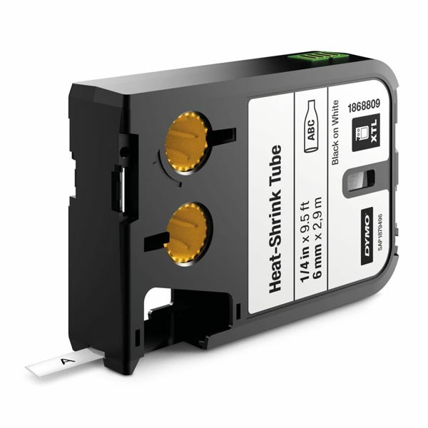 Dymo originální páska do tiskárny štítků, Dymo, 1868809, černý tisk/bílý podklad, 2.7m, 6mm, XTL smršťovací bužírka