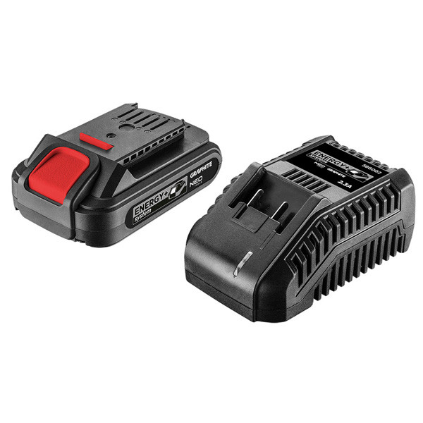 Sada baterie a nabíječky, 58GE131, 2 ah baterie + nabíječka, GRAPHITE