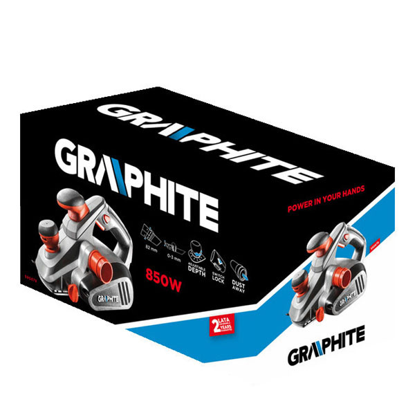 Hoblík Graphite 59G678, elektrika (kabel), 850W, 16500ot./min, 82mm, 3mm, 0-12mm, ergonomický tvar