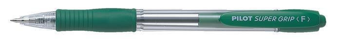 Kuličkové pero "Super Grip", zelené tělo, 0,27mm, zelená, PILOT