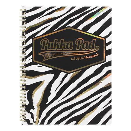 Spirálový sešit "Wild Jotta", mix vzorů, A4+, linkovaný, 80 listů, PUKKA PAD 9521(AST)-WLD
