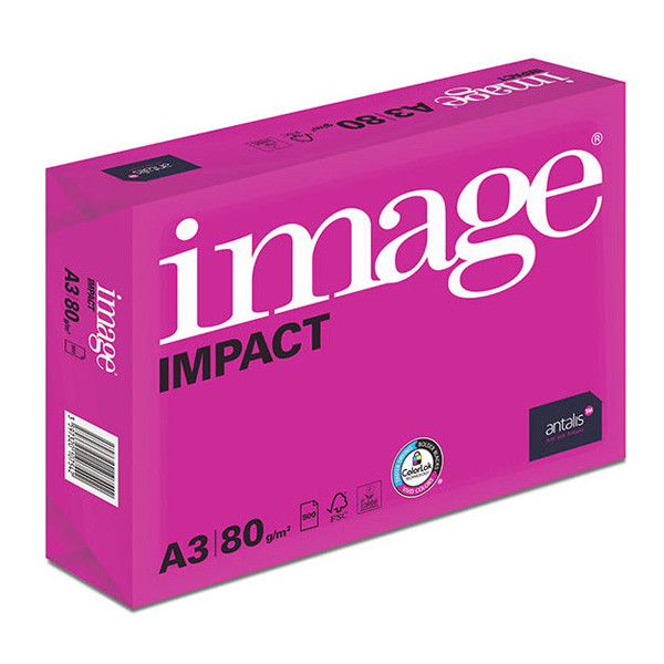Xerografický papír Image, Impact A3, 80 g/m2, bílý, 500 listů, spec. pro barevný laserový tisk, DOPRODEJ