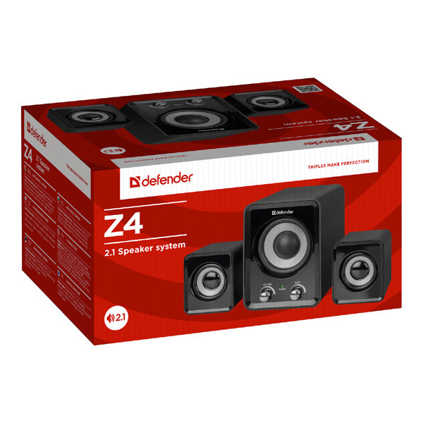 Defender reproduktory Z4, 2.1, 11W, černé, regulace hlasitosti, regulace basů, 50Hz~20kHz