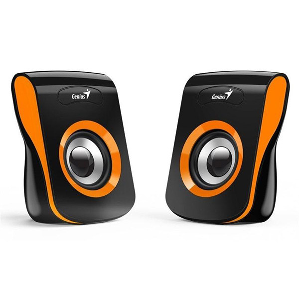 Genius reproduktory SP-Q180, 2.0, 6W, černooranžové, regulace hlasitosti, stolní, 150Hz-20kHz, DOPRODEJ