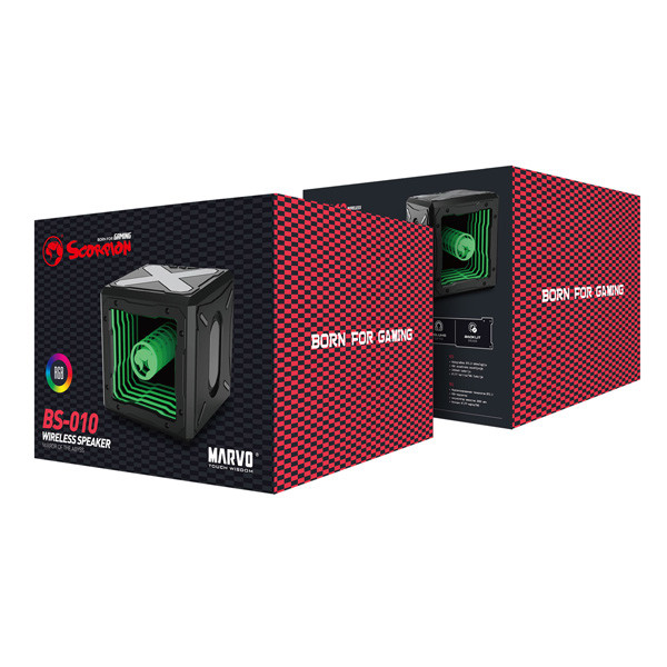 Marvo reproduktor BS-010, 5W, černé, přenosný, RGB podsvícení