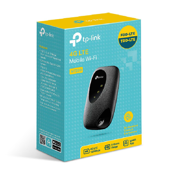 TP-LINK Router M7200 2.4GHz, IPv6, 300Mbps, vestavěná anténa, 802.11n, 4G FDD/TDD-LTE, přenosný