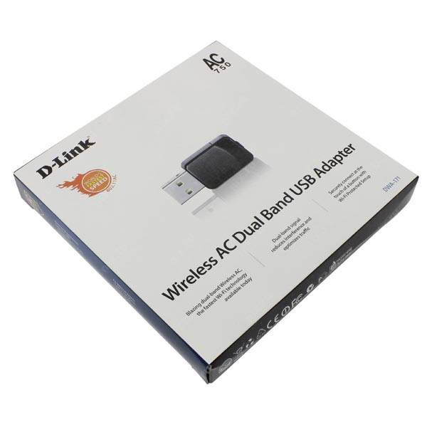 D-LINK USB klient DWA-171 2.4GHz a 5GHz, IPv6, 433Mbps, integrovaná anténa, 802.11ac, Ultra rychlý USB adapter, DOPRODEJ