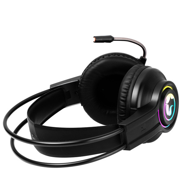 Marvo HG8935 sluchátka s mikrofonem, drátová, černá, podsvícená, USB