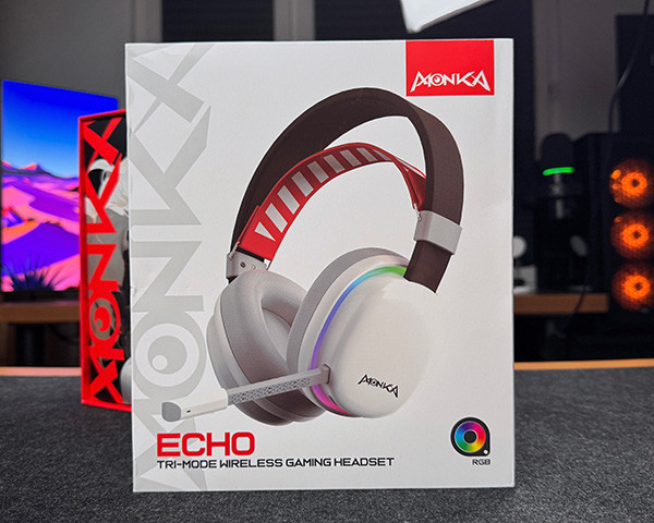 Marvo MONKA ECHO sluchátka s mikrofonem, bílá, podsvícená, Tri-mode
