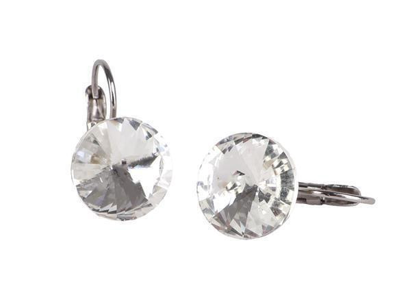 Náušnice "MADE WITH SWAROVSKI ELEMENTS", bílá, závěsné, 12 mm, ART CRYSTELLA 1800XFR001