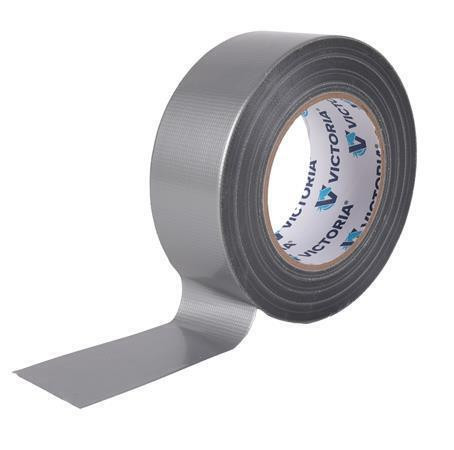 Lepicí páska, stříbrná, 48 mm x 50 m, textilní, super pevná, VICTORIA FACILITY