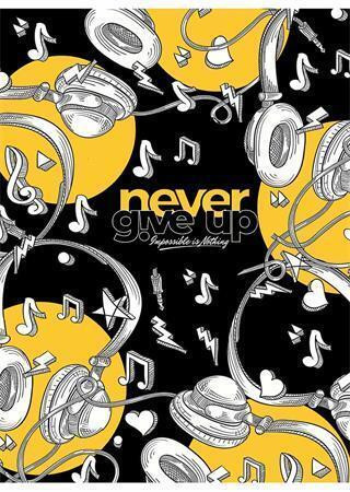 Sešit "Never give up", mix motivů, A5, linkovaný, 80 listů, SHKOLYARYK A5-080-5221L