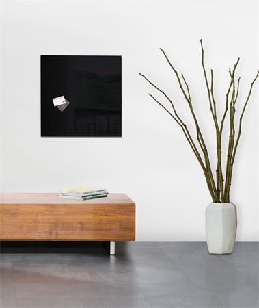Magnetická skleněná tabule "Artverum®", černá, 48 x 48 x 1,5 cm, SIGEL GL110