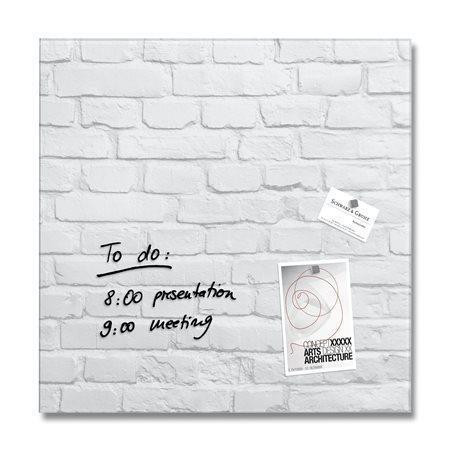 Magnetická skleněná tabule "Artverum®", bílá zeď, 48 x 48 x 1,5 cm, SIGEL GL164