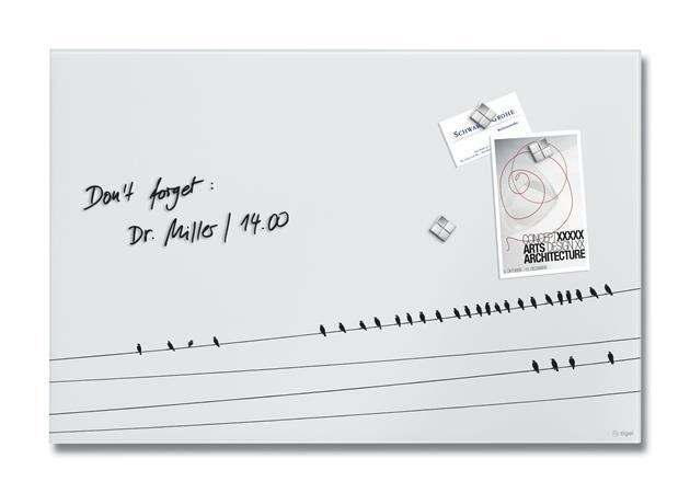 Magnetická skleněná tabule "Artverum®", Little birds, 60 x 40 x 1,5 cm, SIGEL GL284