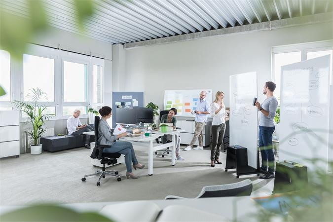 Textilní tabule "Meet up", šedá, 180 x 90 x 1,7 cm, hliníkový rám, oboustranná, SIGEL MU010