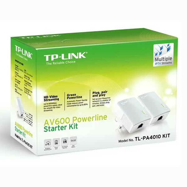 TP-LINK powerline (LAN přes 230v) TL-PA4010 KIT 500Mbps, 300m dosah, AES šifrování