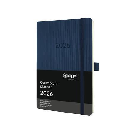 Diář "Conceptum", půlnoční modrá, A5, týdenní, 2026, měkké desky, SIGEL C2632