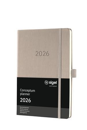 Diář "Conceptum", taupe, A5, týdenní, 2026, tvrdé desky, SIGEL C2660