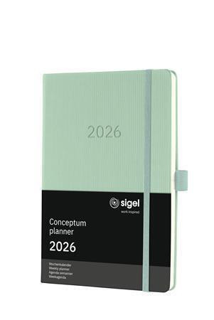 Diář "Conceptum", mint zelená, A5, týdenní, 2026, tvrdé desky, SIGEL C2672