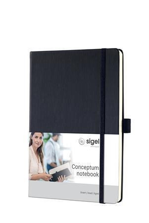 Záznamní kniha "Conceptum", černá, tvrdé desky, A5, linkovaná, 194 listů, SIGEL