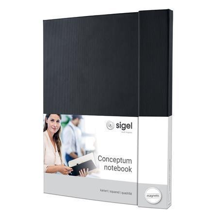 Záznamní kniha "Conceptum Softwave", černá, exkluzivní, A4+, squared, 194 listů, SIGEL