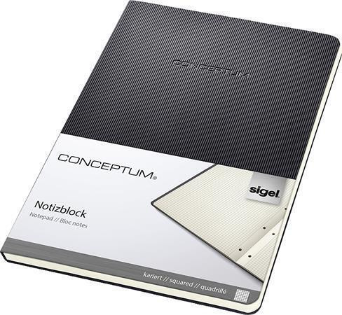 Záznamní kniha "Conceptum", černá, A5, čtverečkovaný, 60 listů, SIGEL