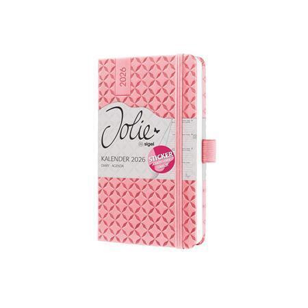 Diář "Jolie", růžová, A6, týdenní, 2026, tvrdé desky, SIGEL J6110