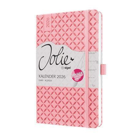 Diář "Jolie", růžová, A5, týdenní, 2026, tvrdé desky, SIGEL J6111