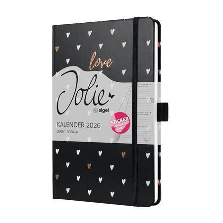 Diář "Jolie", Dark love, A5, týdenní, 2026, tvrdé desky, SIGEL J6335