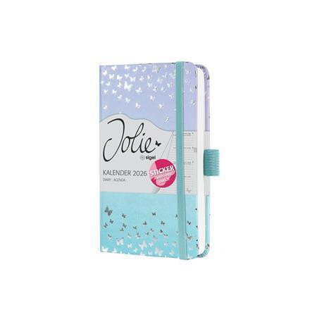 Diář "Jolie", Butterfly Confetti Sky, A6, týdenní, 2026, tvrdé desky, SIGEL J6346