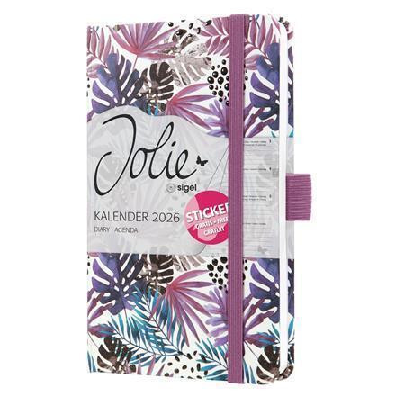 Diář "Jolie", Violet Jungle Fever, A6, týdenní, 2026, tvrdé desky, SIGEL J6354