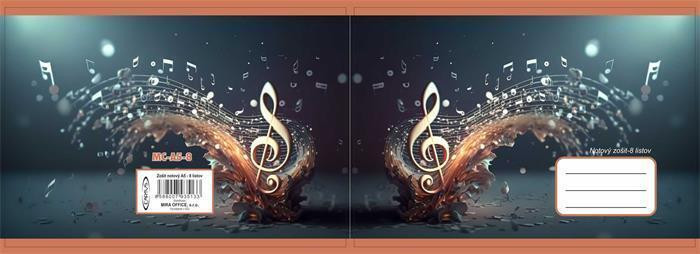 Sešit, A5, noty, 8 stran