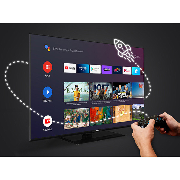 Televize Orava, LT-ANDR43 4K1, 43", 4K UHD 3840 x 2160, 50/60 Hz, černá, Android TV