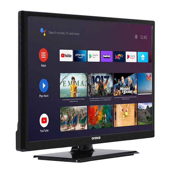 Televize Orava, LT-ANDR24 1224, 24", HD Ready 1366x768, 50/60 Hz, černá, Android TV