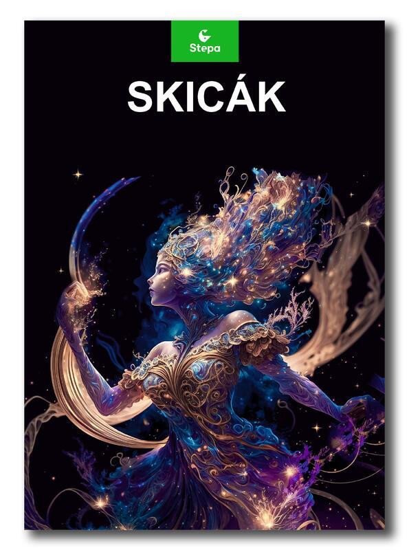 Skicák  A4/20listů černý, 180g, STEPA