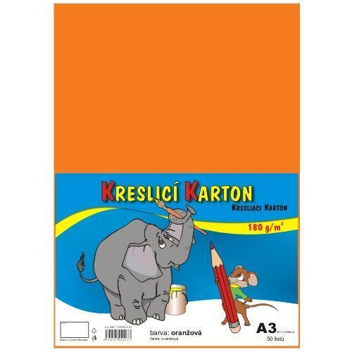 Kreslicí karton barevný A3/50/180g - oranžová, STEPA