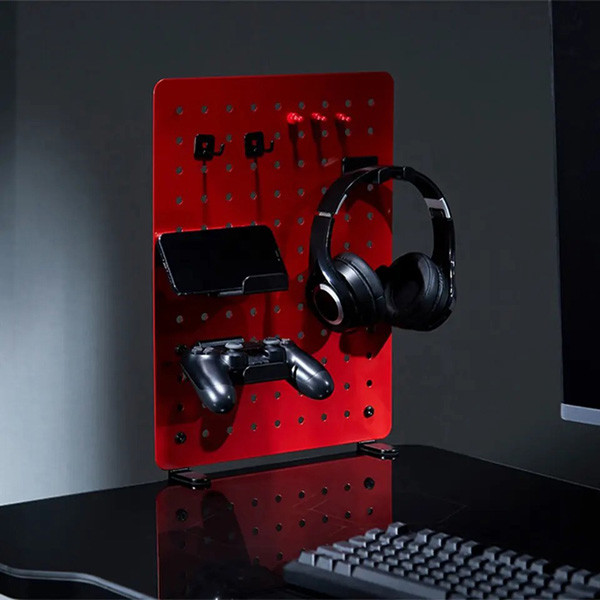 Powerton ERGO PEGBOARD Herní organizér upínací na stůl, červený