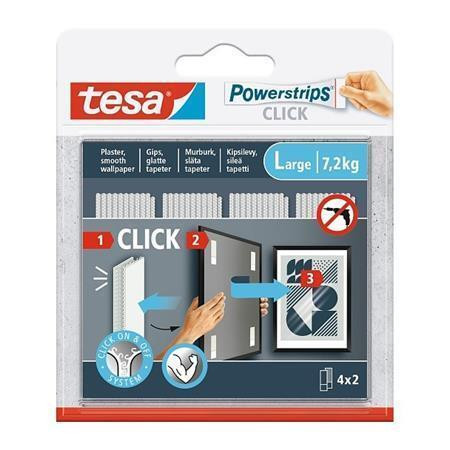 Samolepicí proužky "Powerstrips CLICK", se suchým zipem, velikost L, TESA 77722-00003-00